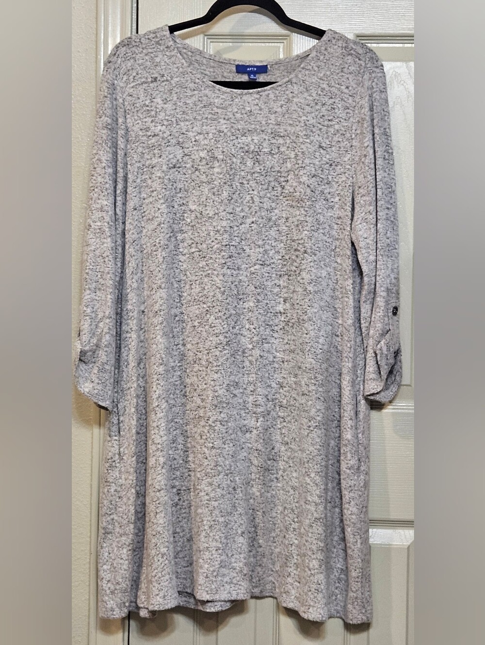 Apt. 9 Light Heather Gray Long Sleeve Knit Dress